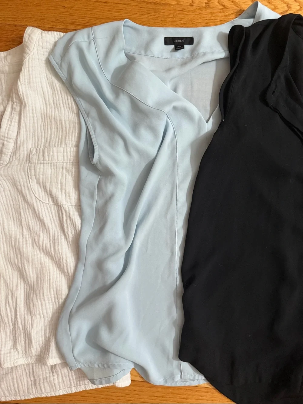 J. Crew Four-Piece Women’s Blouse Set — Black, White, Light Blue, Pale Blue